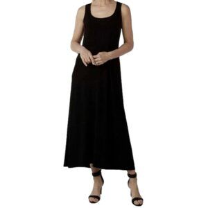 NEW Kim & Co Black Stretch Sleeveless Maxi Dress Size Small Petite